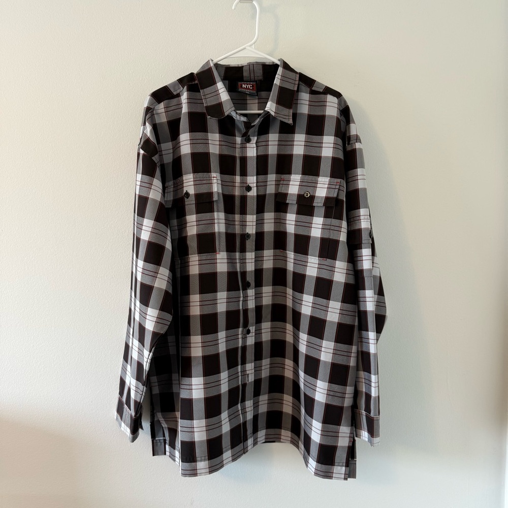 212NYC | Casual Button Down Shirt with Plaid Pattern 2XL